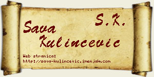 Sava Kulinčević vizit kartica